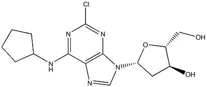 2-Chloro-N6-cyclopentyl 2'-deoxy- adenosine 结构式