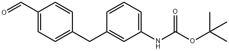 Carbamic acid, N-[3-[(4-formylphenyl)methyl]phenyl]-, 1,1-dimethylethyl ester 结构式