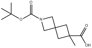 2-BOC-6-甲基-2-氮杂螺[3.3]庚烷-6-甲酸 结构式