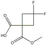 3,3-二氟-1-(甲氧基羰基)环丁烷-1-羧酸 结构式