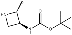 N-[(2R,3S)-2-甲基氮杂环丁烷-3-基]氨基甲酸叔丁酯 结构式