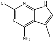 2-氯-5-碘-7H-吡咯并[2,3-D]嘧啶-4-胺 结构式