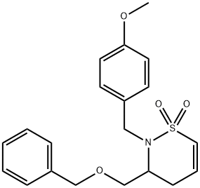 3-((苄氧基)甲基)-2-(4-甲氧苄基)-3,4-二氢-2H-1,2-噻嗪 1,1-二氧化 结构式
