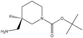 tert-butyl (S)-3-(aminomethyl)-3-fluoropiperidine-1-carboxylate 结构式