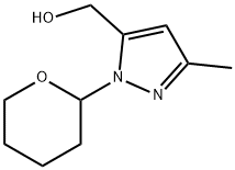 (3-甲基-1-(四氢-2H-吡喃-2-基)-1H-吡唑-5-基)甲醇 结构式