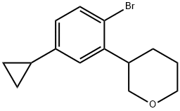 3-(2-bromo-5-cyclopropylphenyl)tetrahydro-2H-pyran 结构式