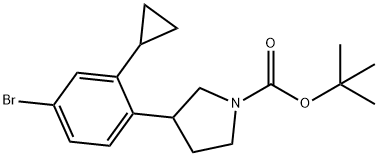 tert-butyl 3-(4-bromo-2-cyclopropylphenyl)pyrrolidine-1-carboxylate 结构式