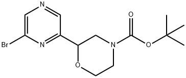 tert-butyl 2-(6-bromopyrazin-2-yl)morpholine-4-carboxylate 结构式