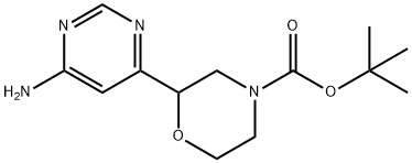 tert-butyl 2-(6-aminopyrimidin-4-yl)morpholine-4-carboxylate 结构式
