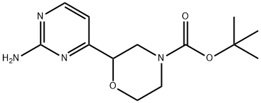 tert-butyl 2-(2-aminopyrimidin-4-yl)morpholine-4-carboxylate 结构式