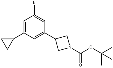 tert-butyl 3-(3-bromo-5-cyclopropylphenyl)azetidine-1-carboxylate 结构式