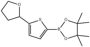 4,4,5,5-tetramethyl-2-(5-(tetrahydrofuran-2-yl)thiophen-2-yl)-1,3,2-dioxaborolane 结构式