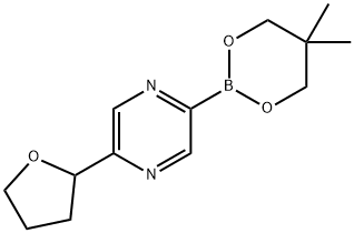 5-(Oxolan-2-yl)pyrazine-2-boronic acid neopentylglycol ester 结构式