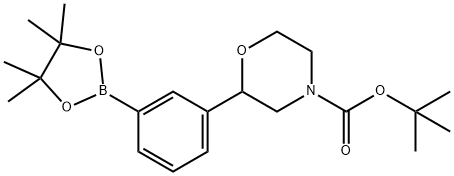 tert-butyl 2-(3-(4,4,5,5-tetramethyl-1,3,2-dioxaborolan-2-yl)phenyl)morpholine-4-carboxylate 结构式