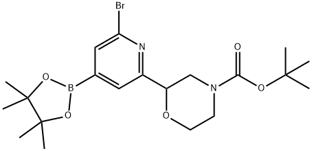 2-Bromo-6-(N-Boc-morpholin-2-yl)pyridine-4-boronic acid pinacol ester 结构式