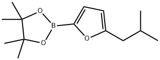 2-(5-isobutylfuran-2-yl)-4,4,5,5-tetramethyl-1,3,2-dioxaborolane 结构式