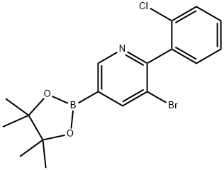 5-Bromo-6-(2-chlorophenyl)pyridine-3-boronic acid pinacol ester 结构式