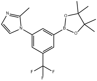 2-methyl-1-(3-(4,4,5,5-tetramethyl-1,3,2-dioxaborolan-2-yl)-5-(trifluoromethyl)phenyl)-1H-imidazole 结构式
