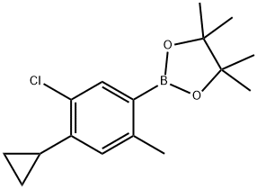 3-Chloro-6-methyl-4-cyclopropylphenylboronic acid pinacol ester 结构式