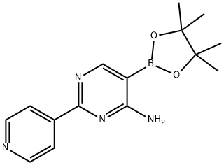 4-Amino-2-(pyridin-4-yl)pyrimidine-5-boronic acid pinacol ester 结构式