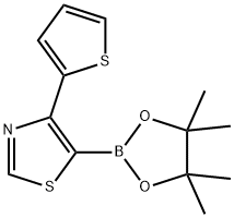 4-(2-Thienyl)thiazole-5-boronic acid pinacol ester 结构式