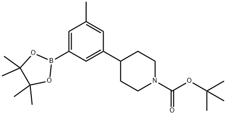 3-Methyl-5-(N-Boc-piperidin-4-yl)phenylboronic acid pinacol ester 结构式