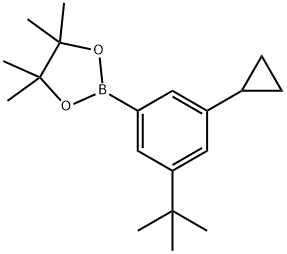 3-(Cyclopropyl)-5-(tert-butyl)phenylboronic acid pinacol ester 结构式