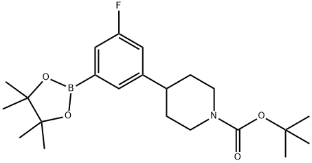 3-Fluoro-5-(N-Boc-piperidin-4-yl)phenylboronic acid pinacol ester 结构式