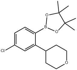 2-(4-chloro-2-(tetrahydro-2H-pyran-4-yl)phenyl)-4,4,5,5-tetramethyl-1,3,2-dioxaborolane 结构式