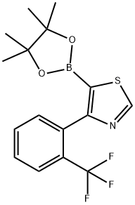 4-(2-Trifluoromethylphenyl)thiazole-5-boronic acid pinacol ester 结构式