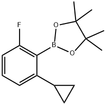 2-(2-环丙基-6-氟苯基)-4,4,5,5-四甲基-1,3,2-二氧硼杂环戊烷 结构式