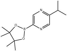 2-isopropyl-5-(4,4,5,5-tetramethyl-1,3,2-dioxaborolan-2-yl)pyrazine 结构式