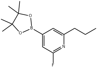 2-fluoro-6-propyl-4-(4,4,5,5-tetramethyl-1,3,2-dioxaborolan-2-yl)pyridine 结构式