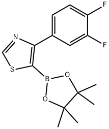 4-(3,4-Difluorophenyl)thiazole-5-boronic acid pinacol ester 结构式