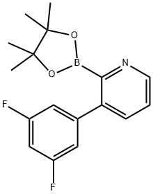 3-(3,5-Difluorophenyl)pyridine-2-boronic acid pinacol ester 结构式