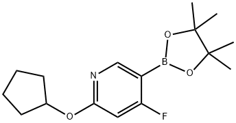 4-Fluoro-2-(cyclopentoxy)pyridine-5-boronic acid pinacol ester 结构式