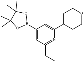 2-Ethyl-6-(oxan-4-yl)pyridine-4-boronic acid pinacol ester 结构式