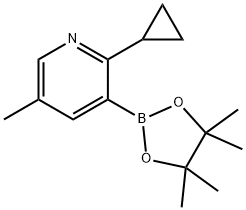 5-Methyl-2-cyclopropylpyridine-3-boronic acid pinacol ester 结构式