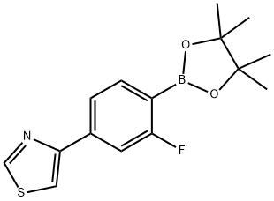 4-(Thiazol-4-yl)-2-fluorophenylboronic acid pinacol ester 结构式