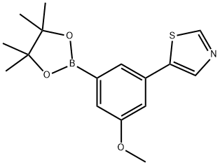 3-Methoxy-5-(thiazol-5-yl)phenylboronic acid pinacol ester 结构式