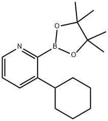 3-(Cyclohexyl)pyridine-2-boronic acid pinacol ester 结构式