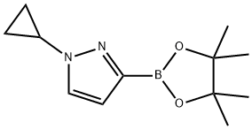 1-cyclopropyl-3-(4,4,5,5-tetramethyl-1,3,2-dioxaborolan-2-yl)-1H-pyrazole 结构式