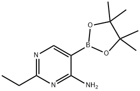 4-Amino-2-ethylpyrimidine-5-boronic acid pinacol ester 结构式