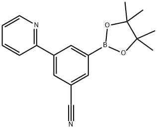 3-(pyridin-2-yl)-5-(4,4,5,5-tetramethyl-1,3,2-dioxaborolan-2-yl)benzonitrile 结构式