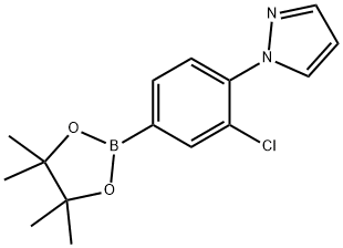 3-Chloro-4-(1H-pyrazol-1-yl)phenylboronic acid pinacol ester 结构式