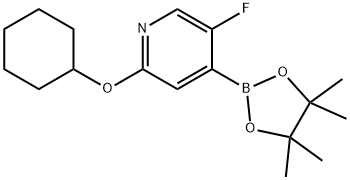 5-Fluoro-2-(cyclohexyloxy)pyridine-4-boronic acid pinacol ester 结构式