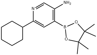 3-Amino-6-(cyclohexyl)pyridine-4-boronic acid pinacol ester 结构式