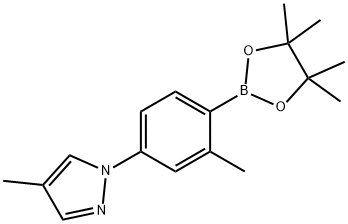 2-Methyl-4-(4-methyl-1H-pyrazol-1-yl)phenylboronic acid pinacol ester 结构式