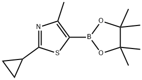 2-cyclopropyl-4-methyl-5-(4,4,5,5-tetramethyl-1,3,2-dioxaborolan-2-yl)thiazole 结构式