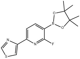 2-Fluoro-6-(thiazol-4-yl)pyridine-3-boronic acid pinacol ester 结构式